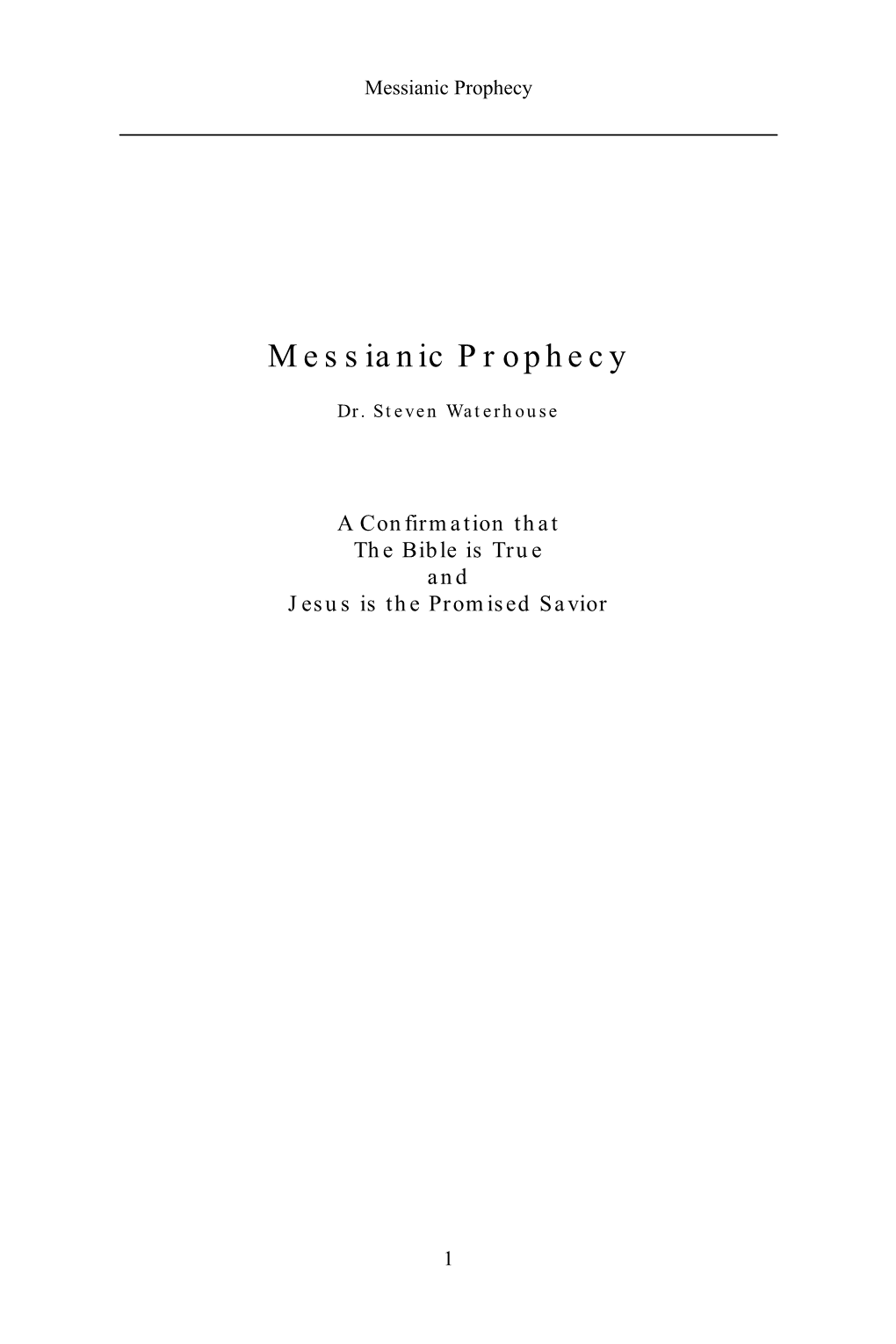 Messianic Prophecy