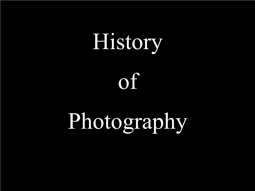 History of Photography