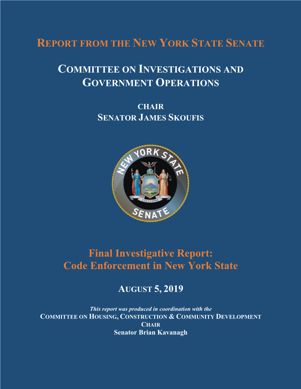 Final Investigative Report: Code Enforcement in New York State