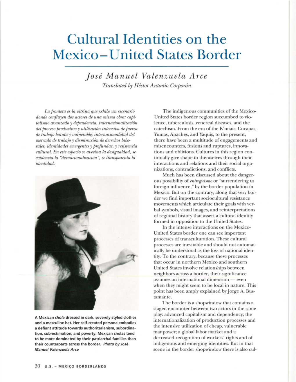 Cultural Identities on the Mexico-United States Border