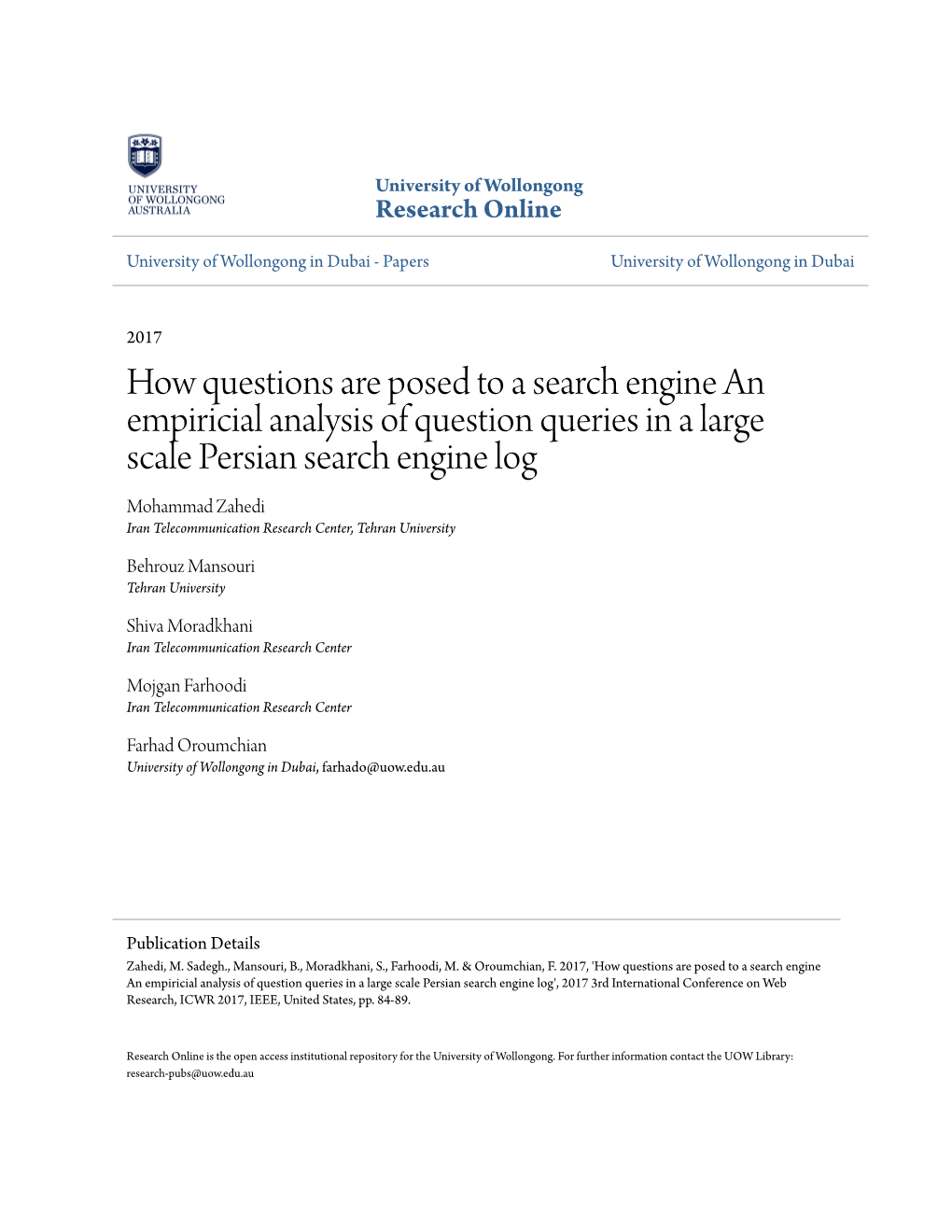 How Questions Are Posed to a Search Engine an Empiricial Analysis Of