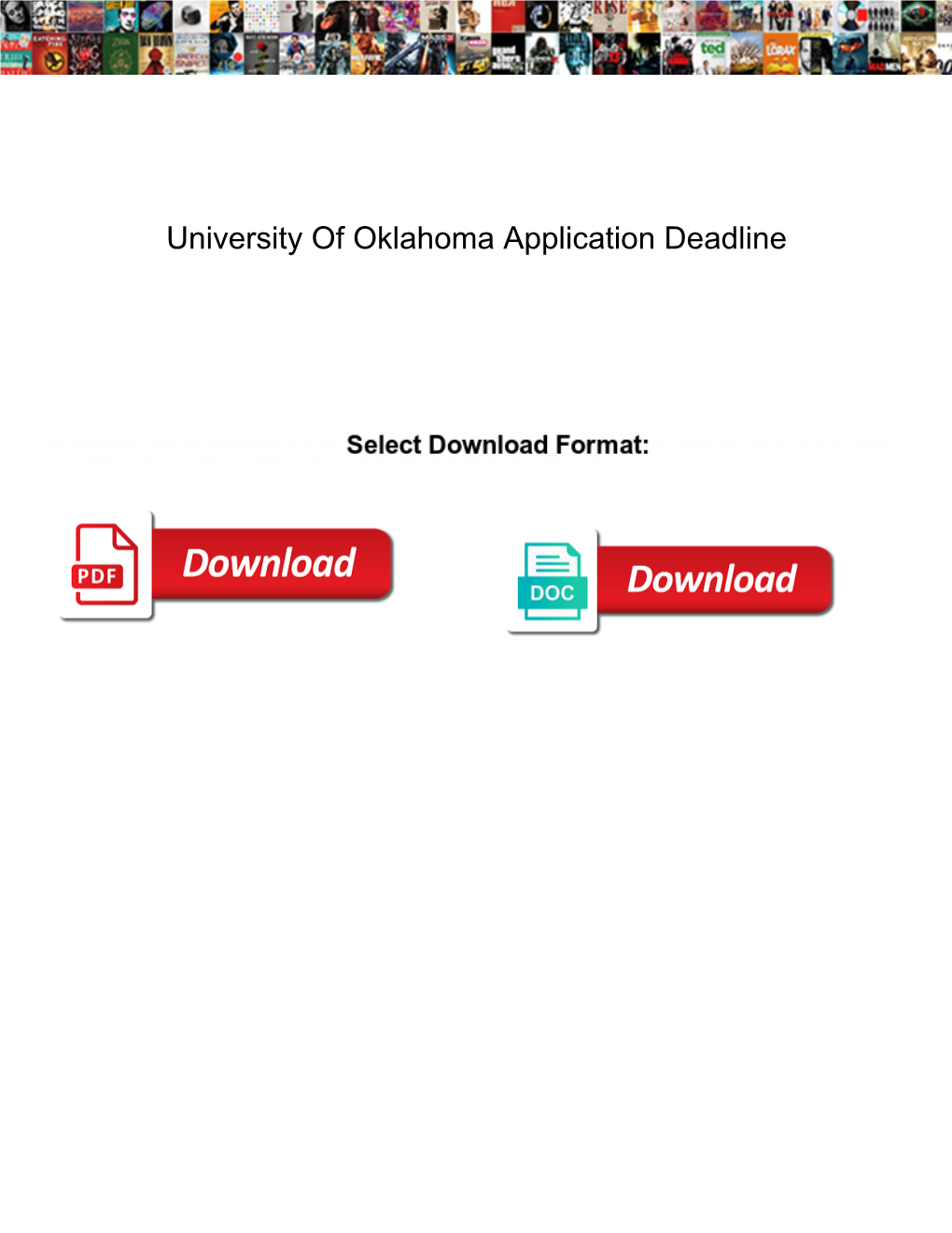 University of Oklahoma Application Deadline