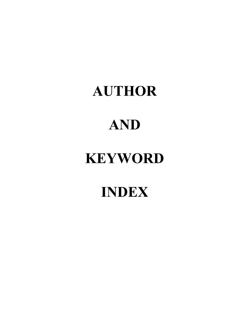 Author and Keyword Index
