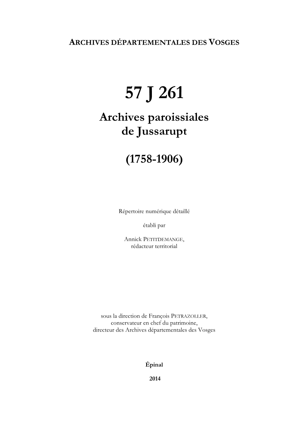 Archives De La Paroisse De Jussarupt.Pdf