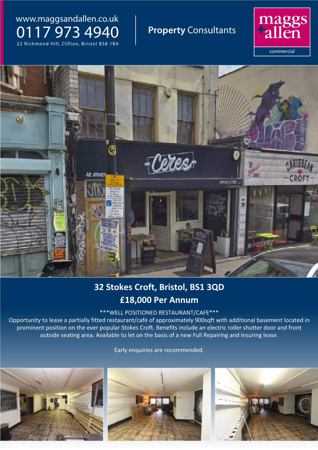 Property Consultants 32 Stokes Croft, Bristol, BS1 3QD £18,000 Per Annum