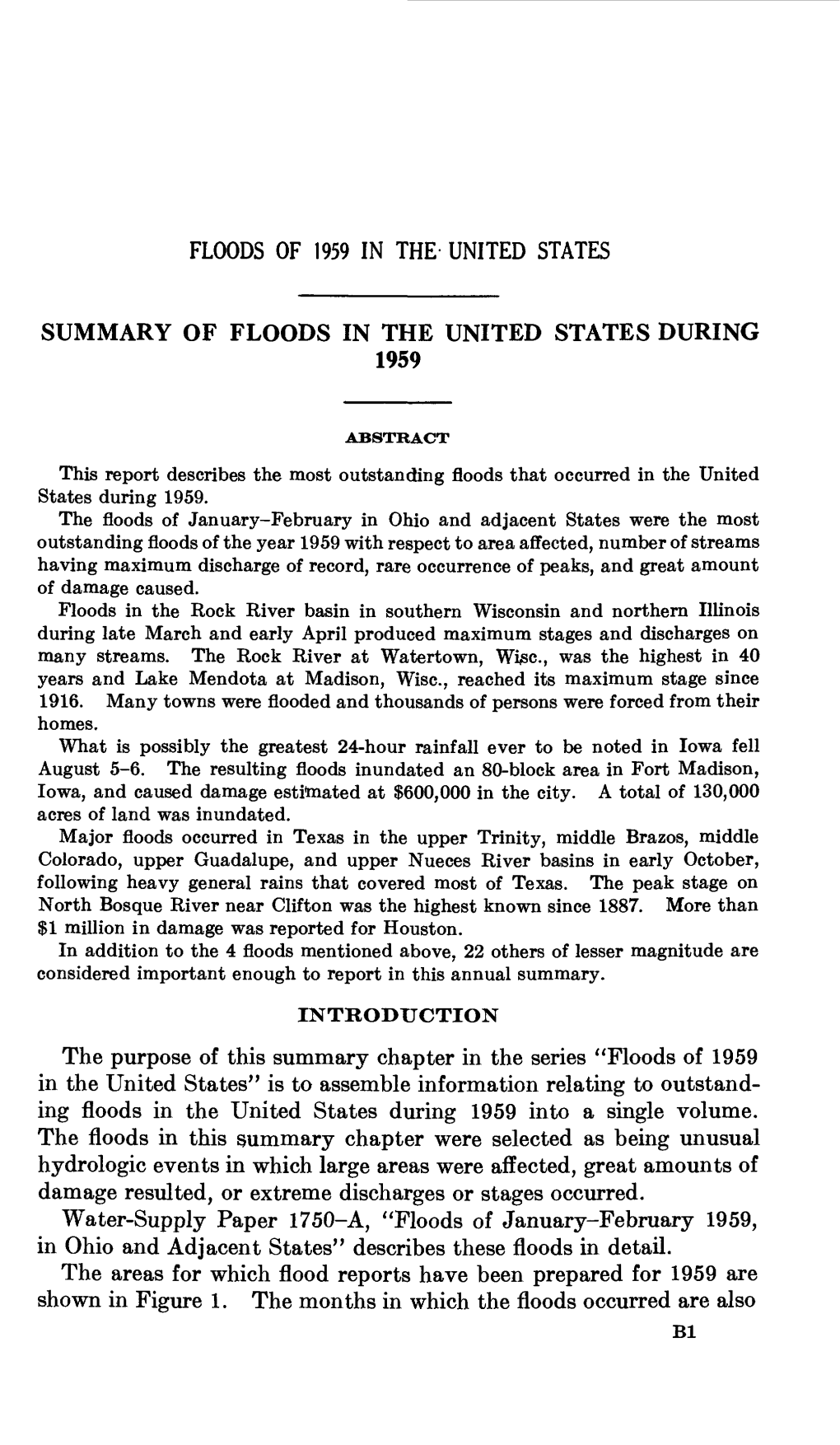 Floods of 1959 in the United States