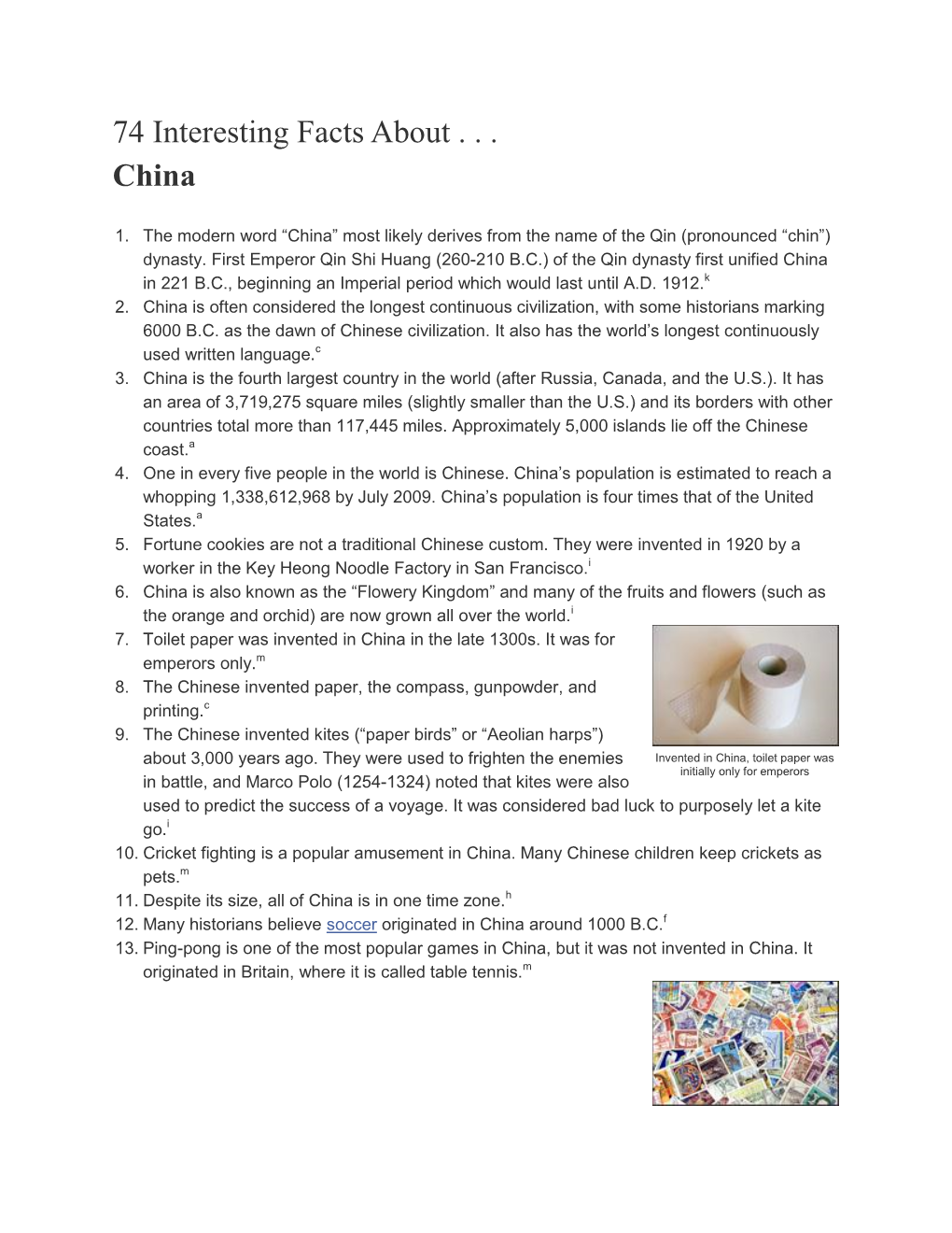 74 Interesting Facts About . . . China