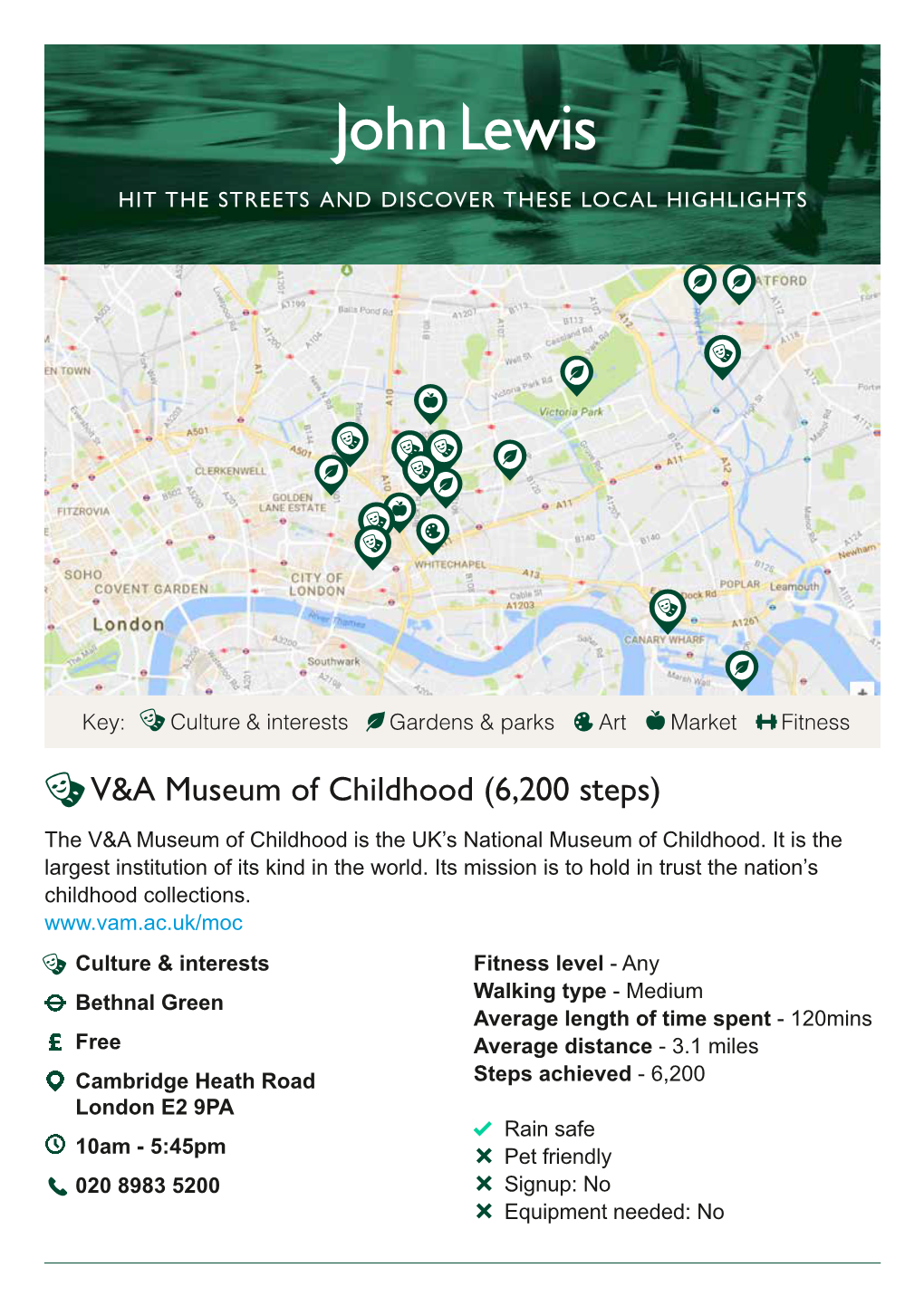 V&A Museum of Childhood (6,200 Steps)