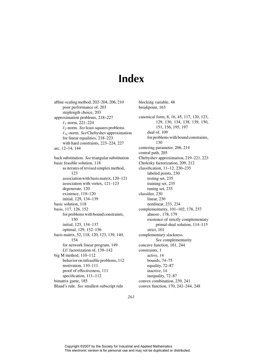 Affine-Scaling Method, 202–204, 206, 210 Poor Performance Of