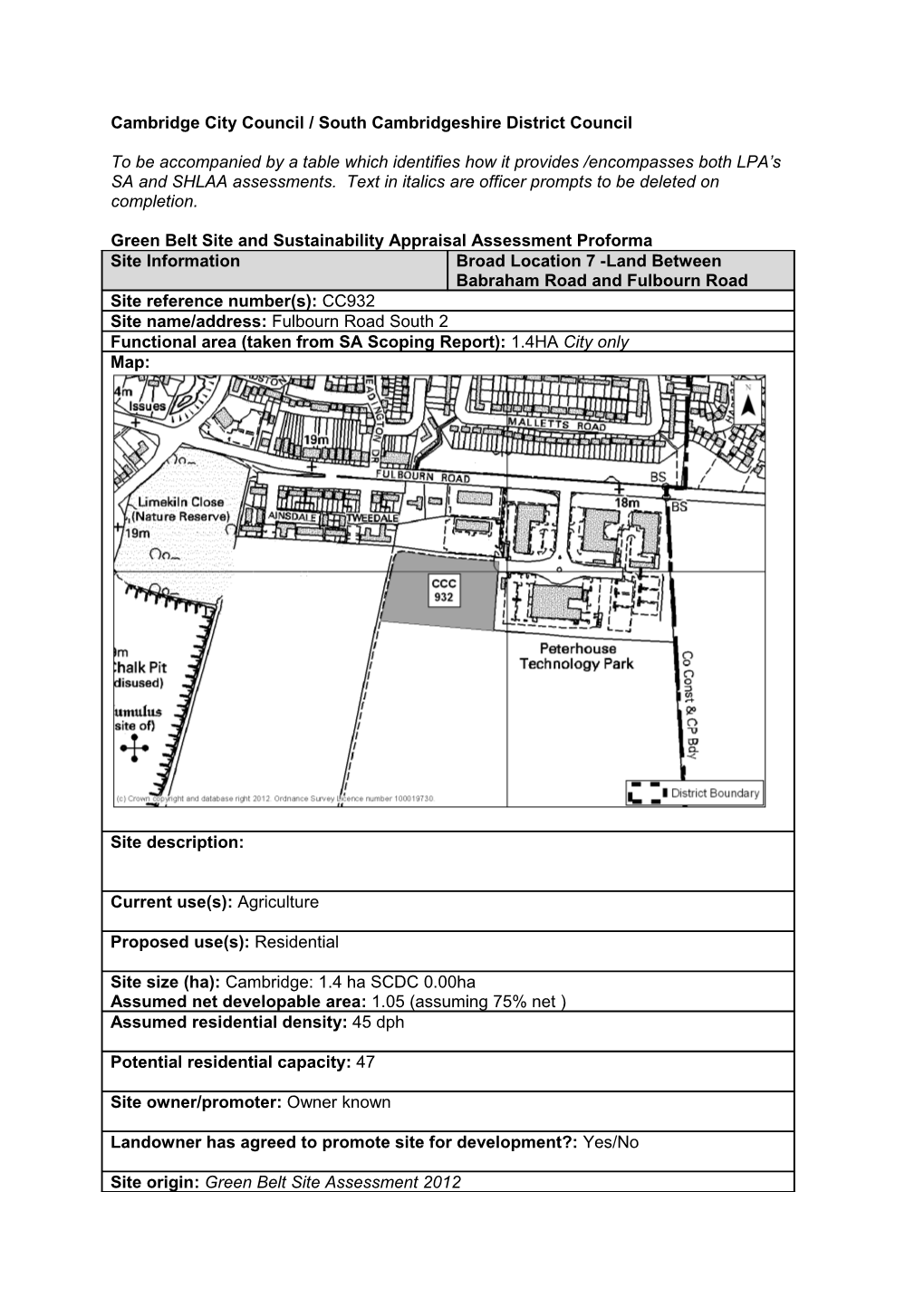 Cambridge City Council / South Cambridgeshire District Council s1