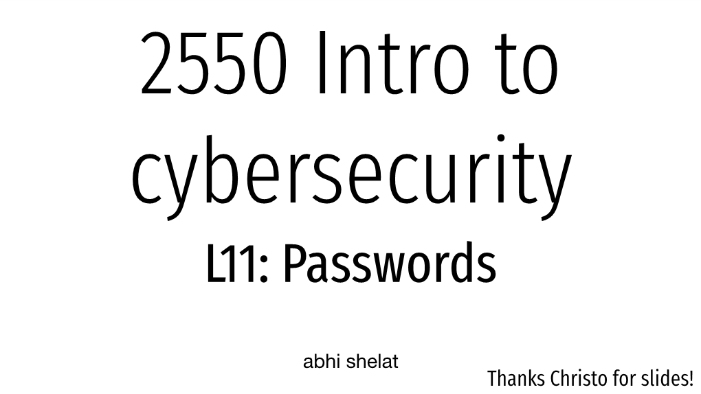 L11: Passwords