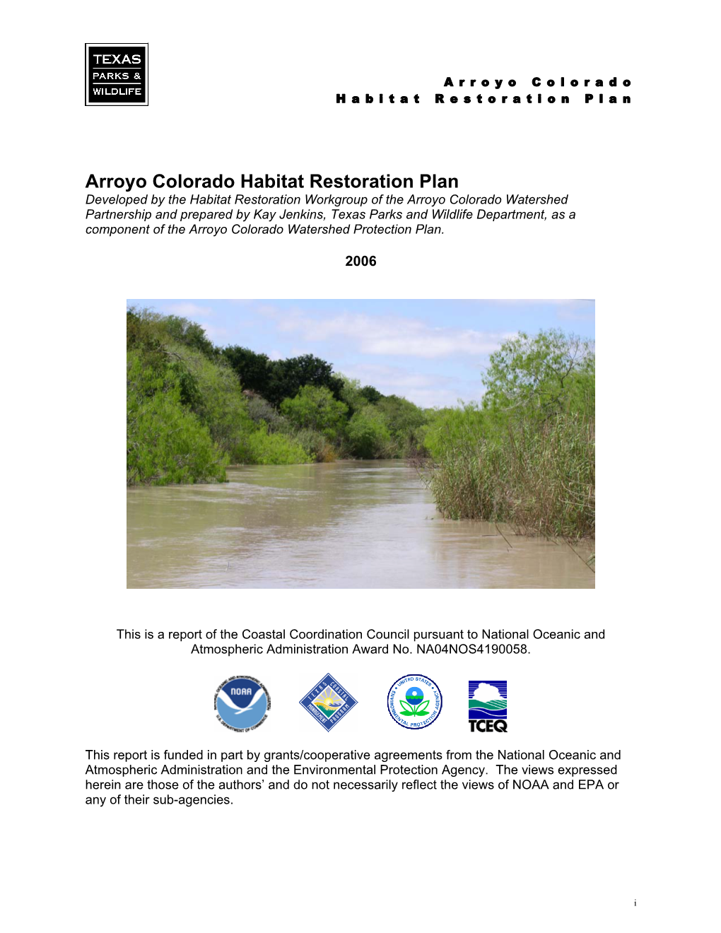 Arroyo Colorado Habitat Restoration Plan