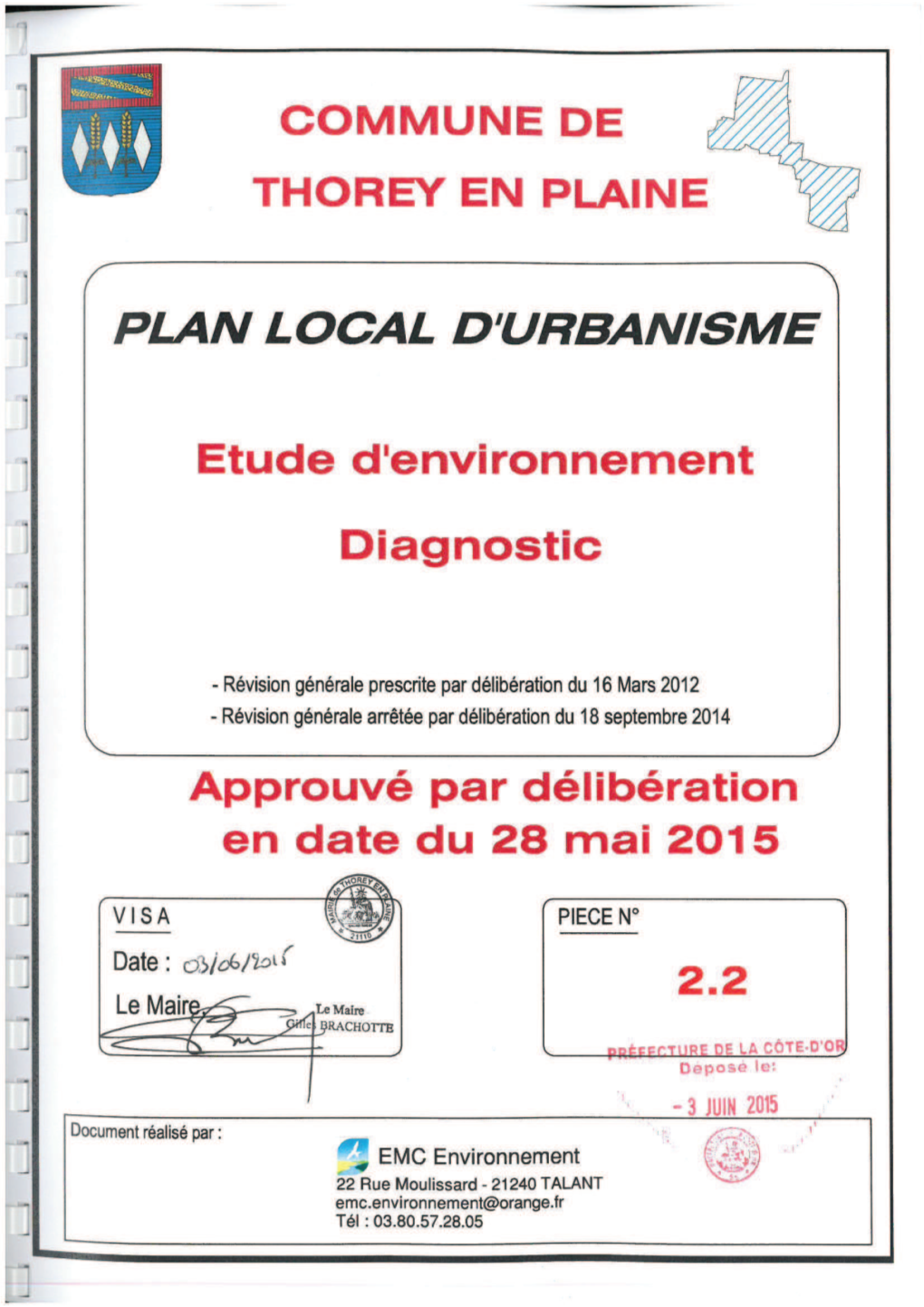 Plan Local D'urbanisme Commune De Thorey-En-Plaine Cote-D'or