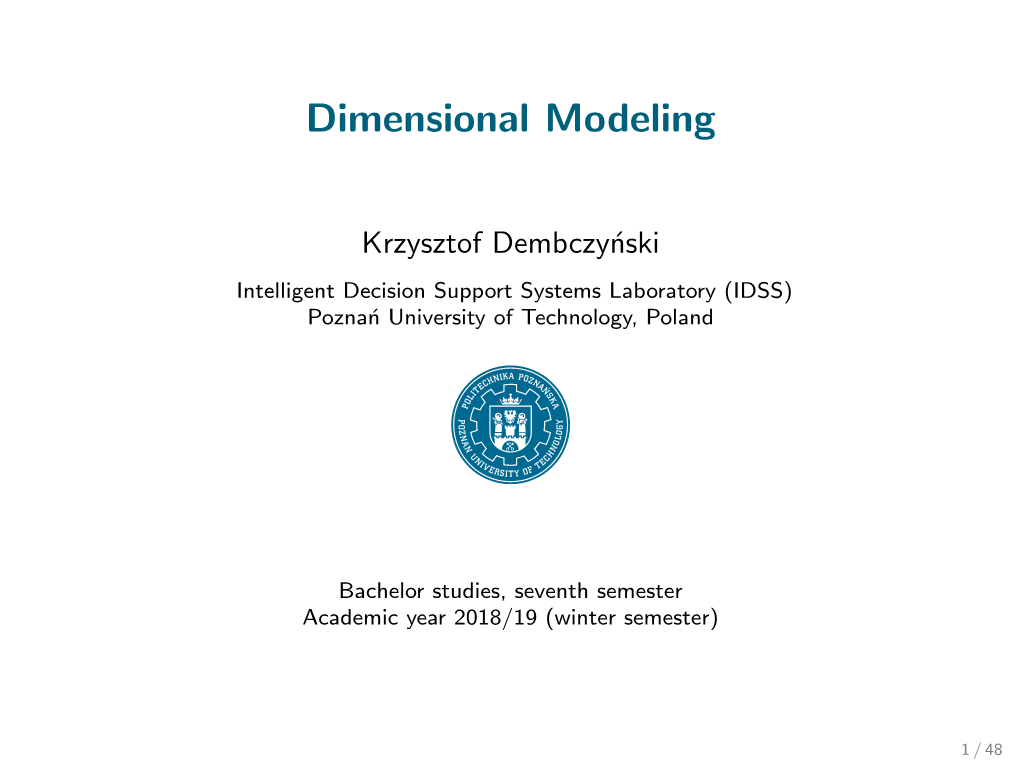 Dimensional Modeling