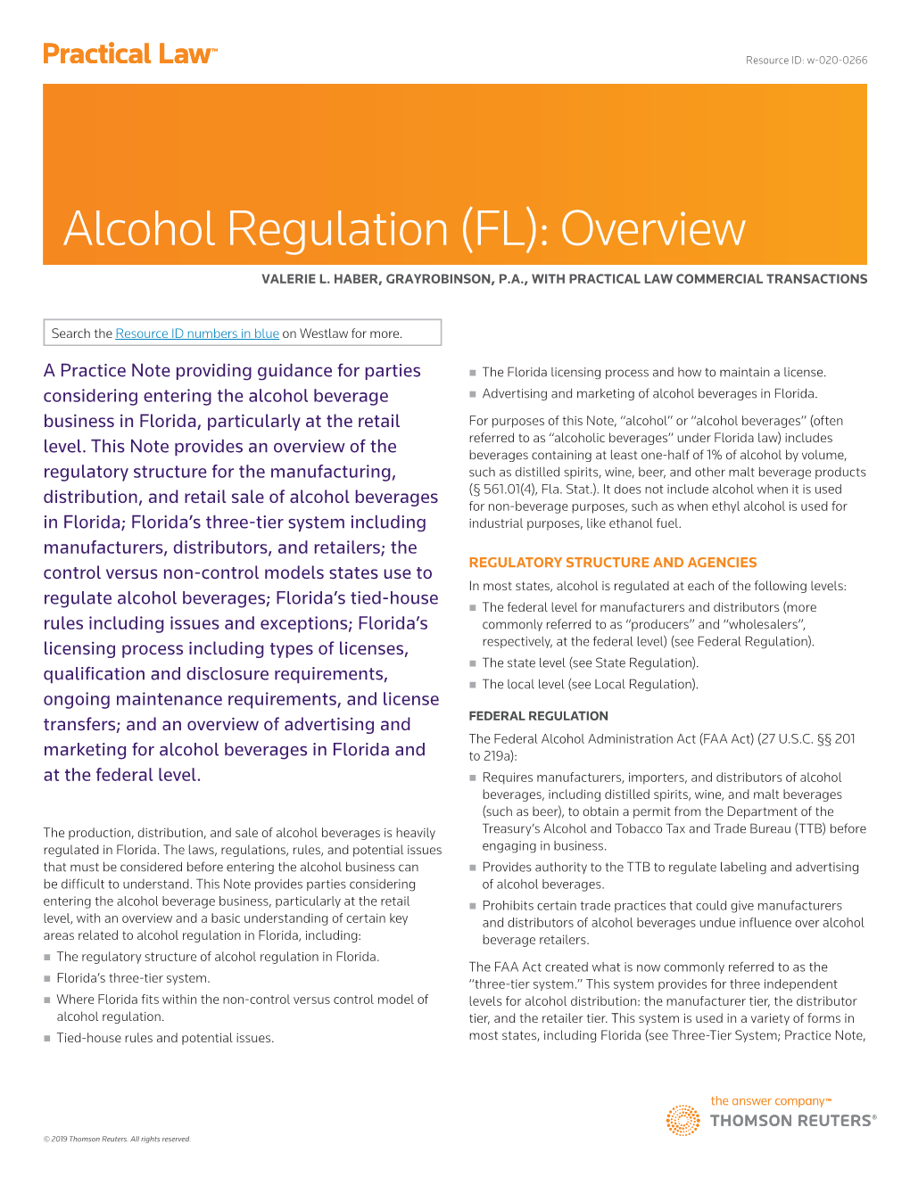 Alcohol Regulation (FL): Overview