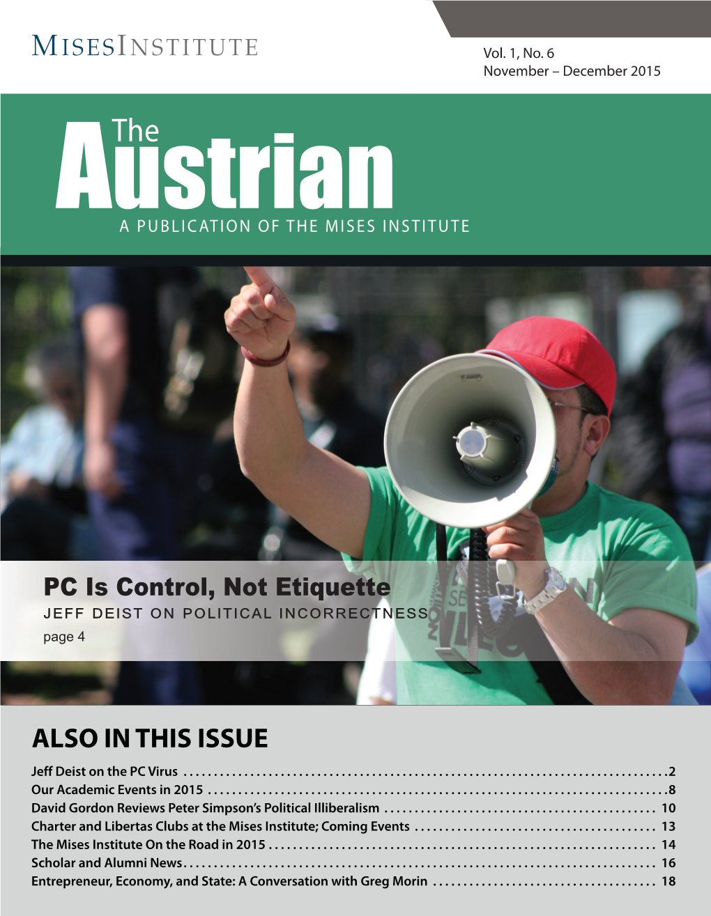 The Austrian | November/December 2015 | 1 M ISESI NSTITUTE Vol