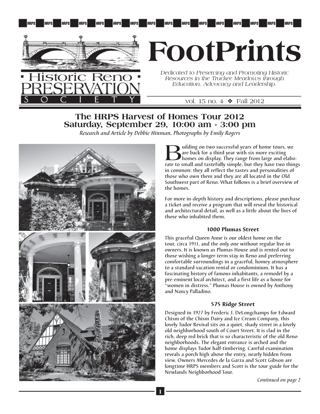 Footprints Dedicated to Preserving and Promoting Historic Resources in the Truckee Meadows Through Education, Advocacy and Leadership