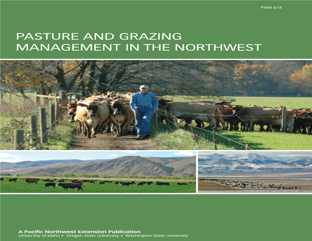 Pasture and Grazing Management in the Northwest Pnw 614