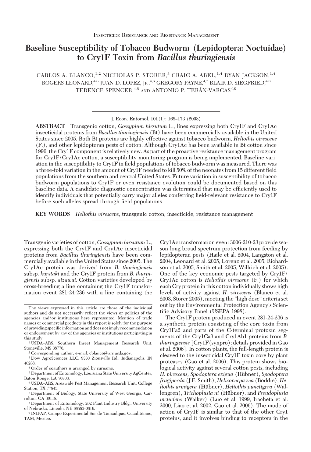 To Cry1f Toxin from Bacillus Thuringiensis