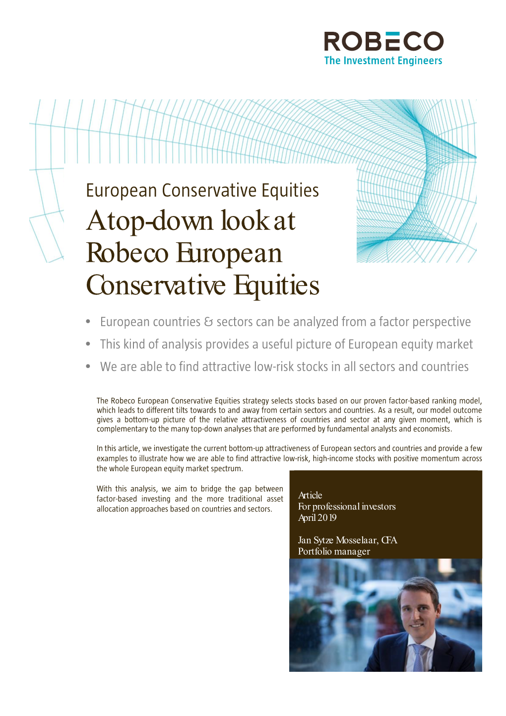 A Top-Down Look at Robeco European Conservative Equities