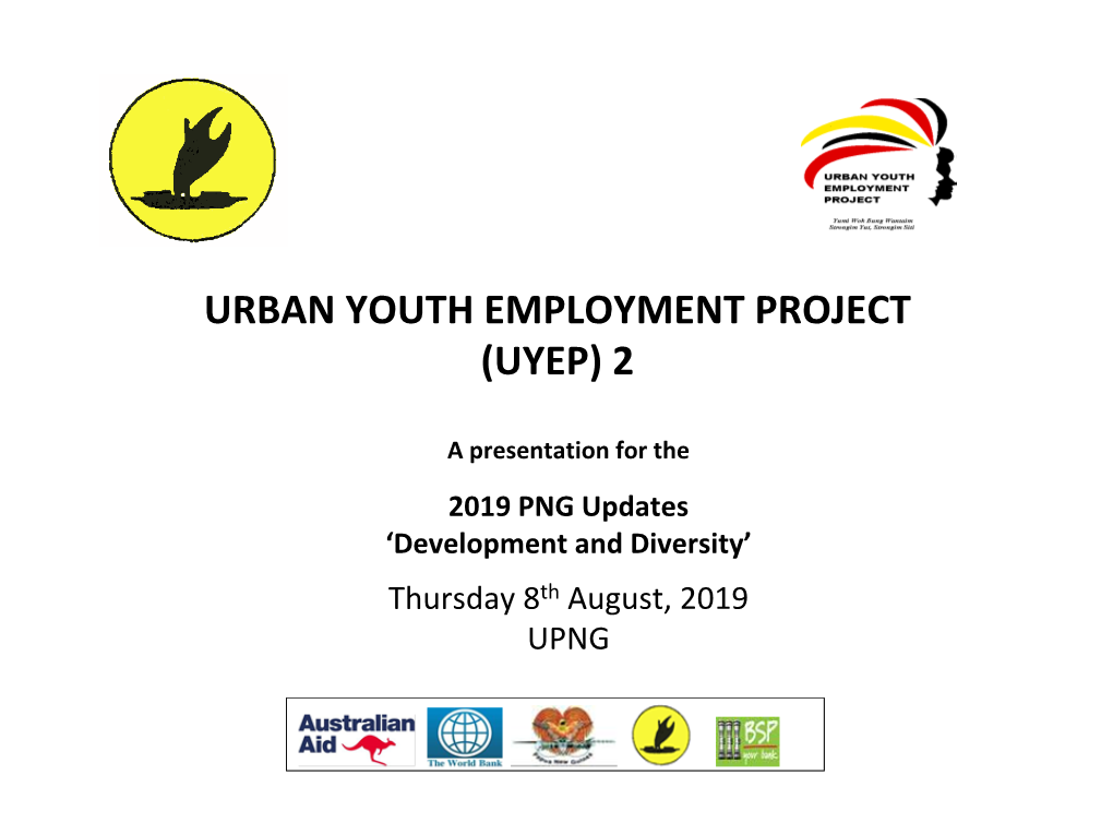 Urban Youth Employment Project (Uyep) 2