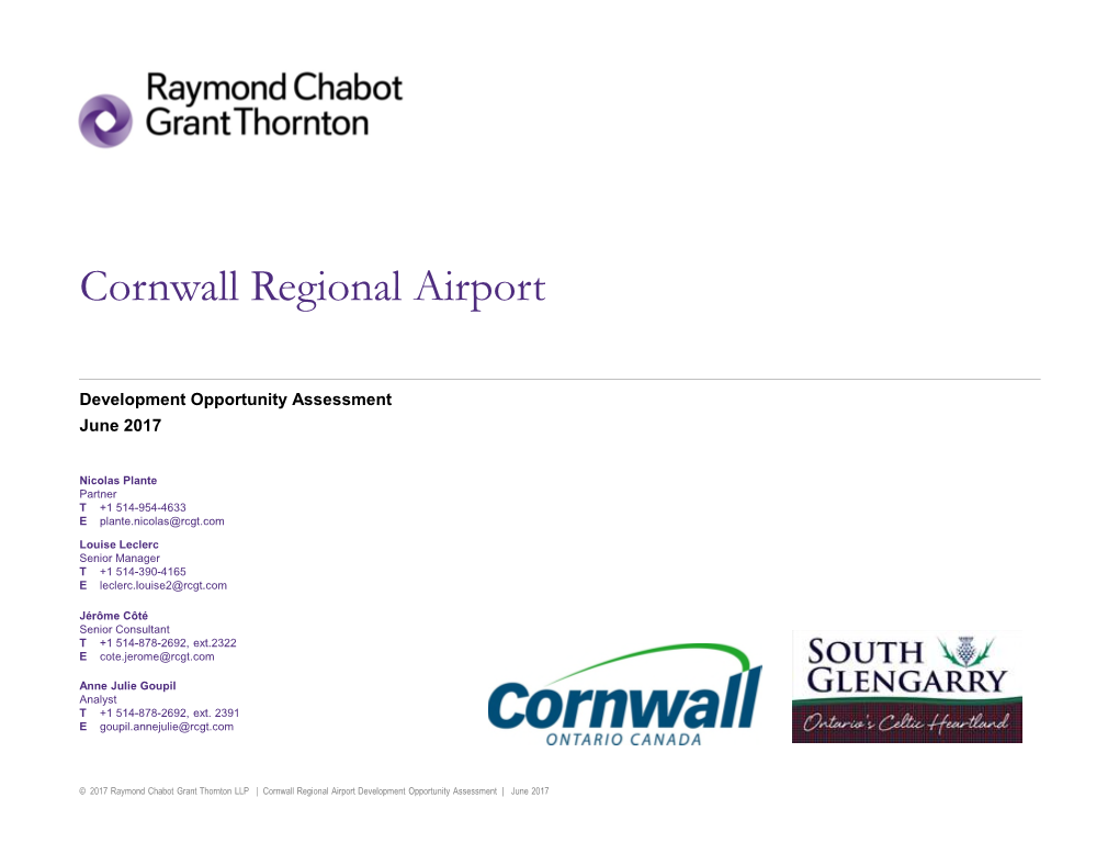 Cornwall Regional Airport – Development Plan
