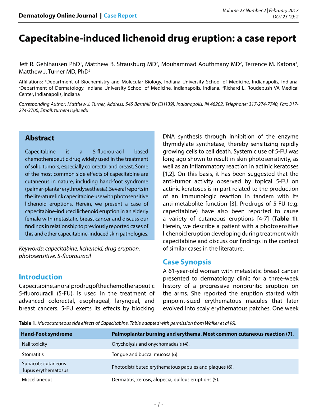 Capecitabine-Induced Lichenoid Drug Eruption: a Case Report