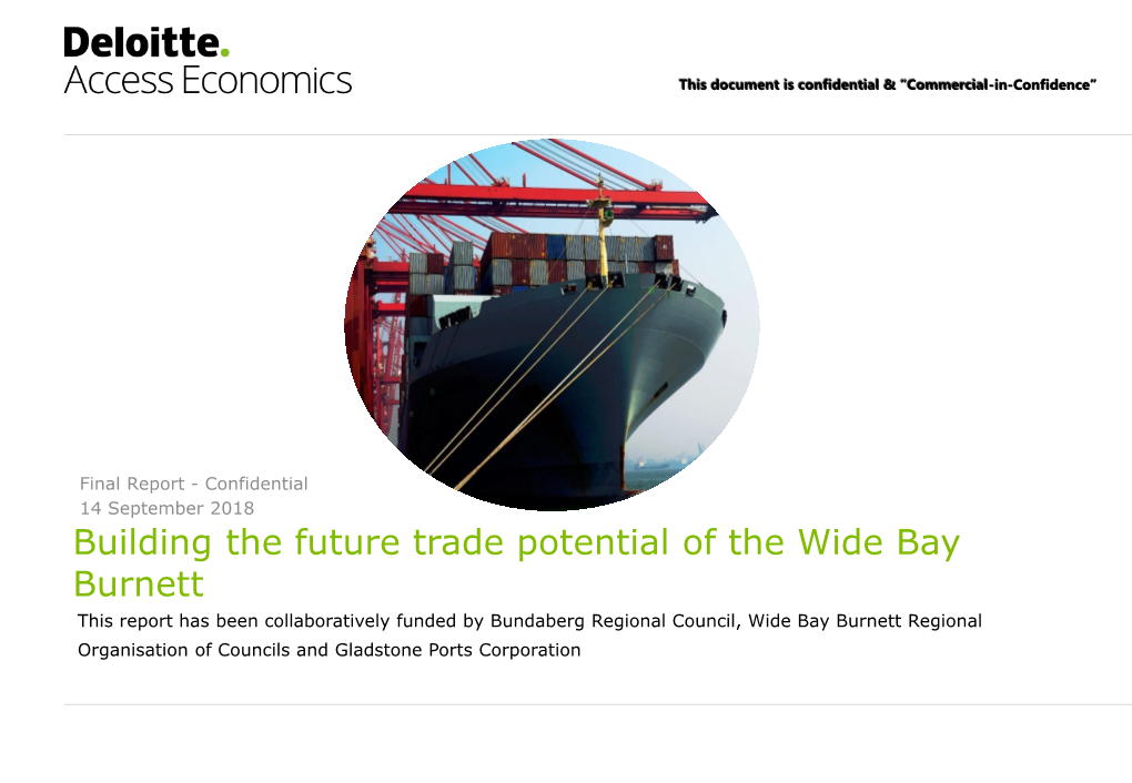 Building the Future Trade Potential of the Wide Bay Burnett