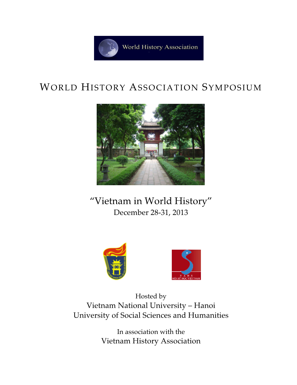 “Vietnam in World History,” Hanoi, 28–31