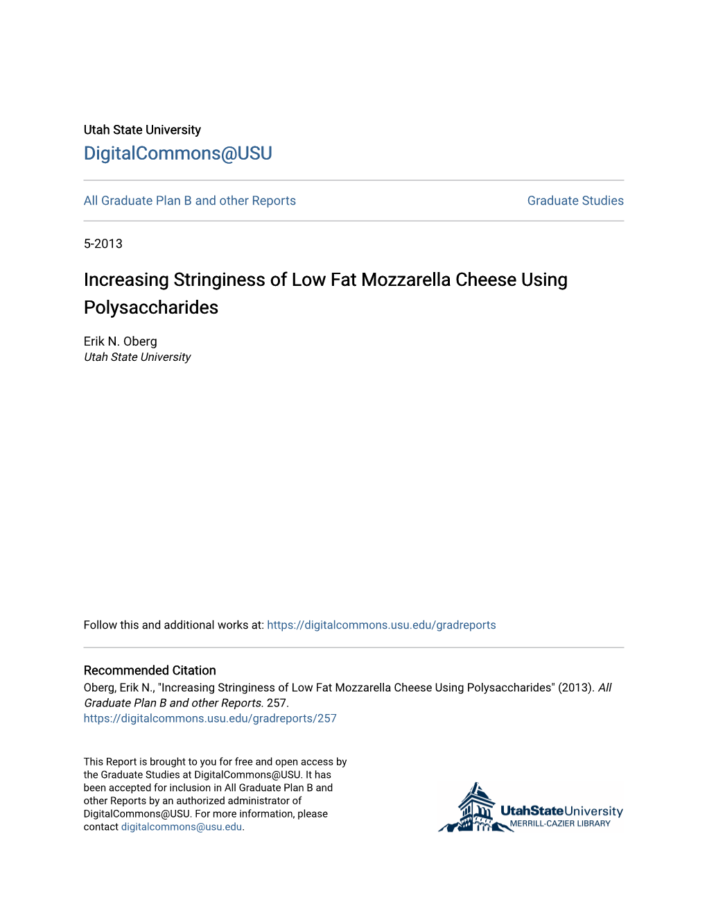 Increasing Stringiness of Low Fat Mozzarella Cheese Using Polysaccharides