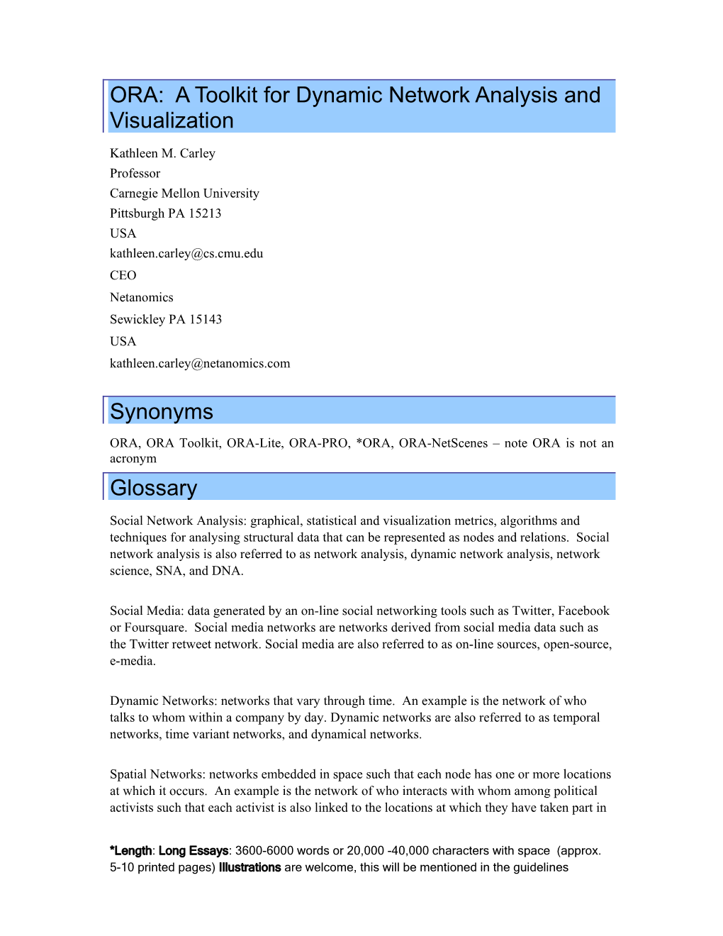 ORA: a Toolkit for Dynamic Network Analysis and Visualization