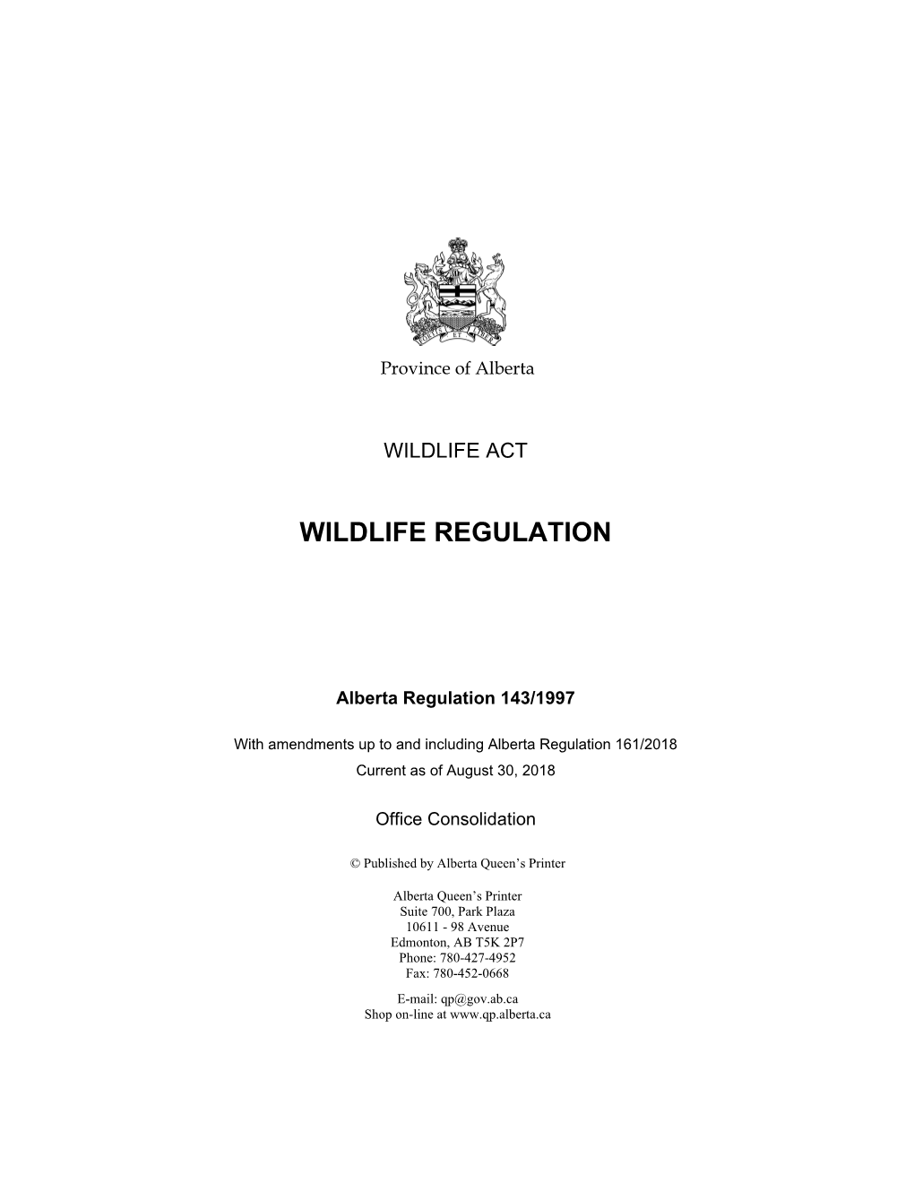 Wildlife Regulation