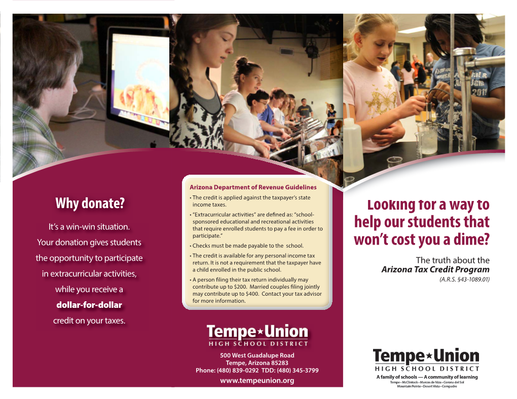 TUHSD Tax Credit Brochure