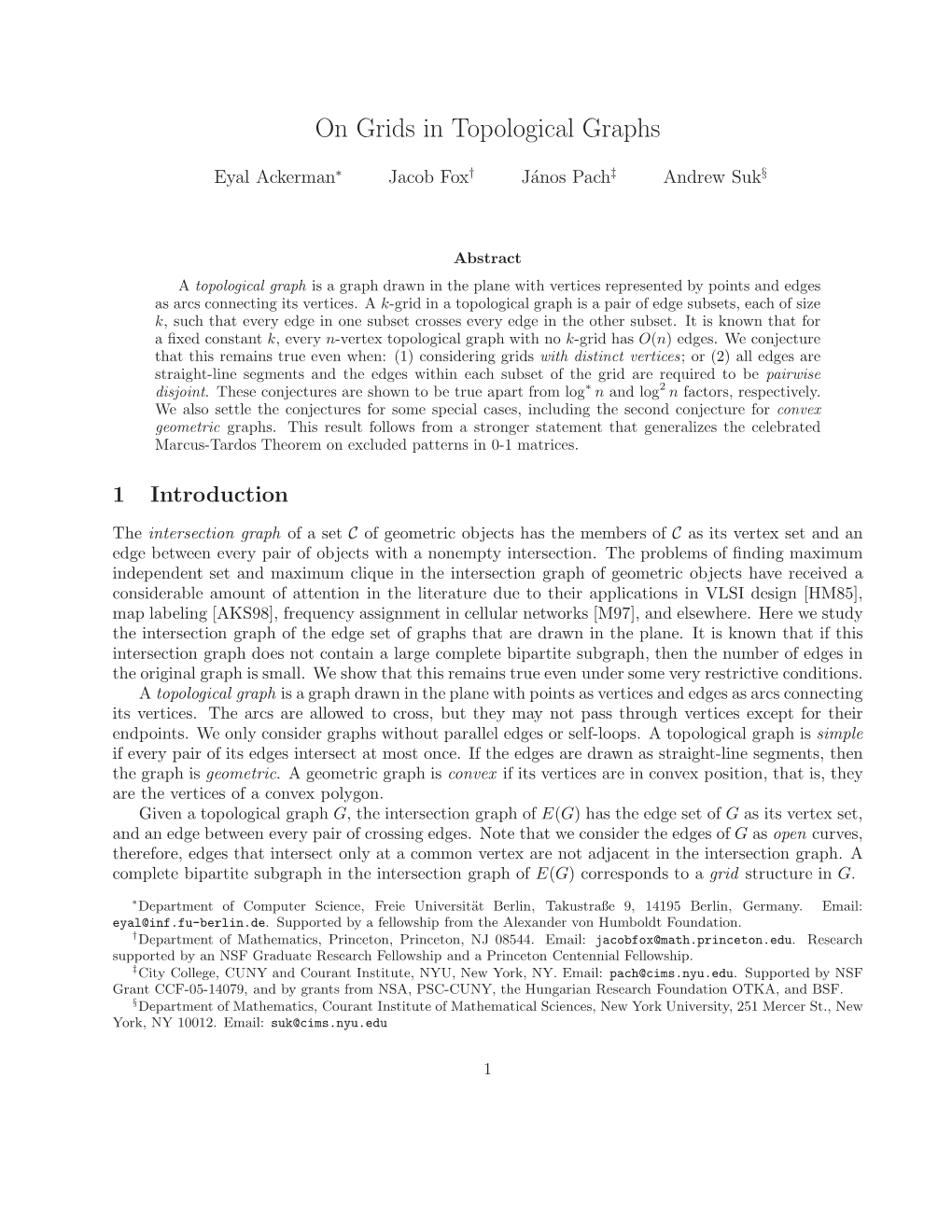 On Grids in Topological Graphs