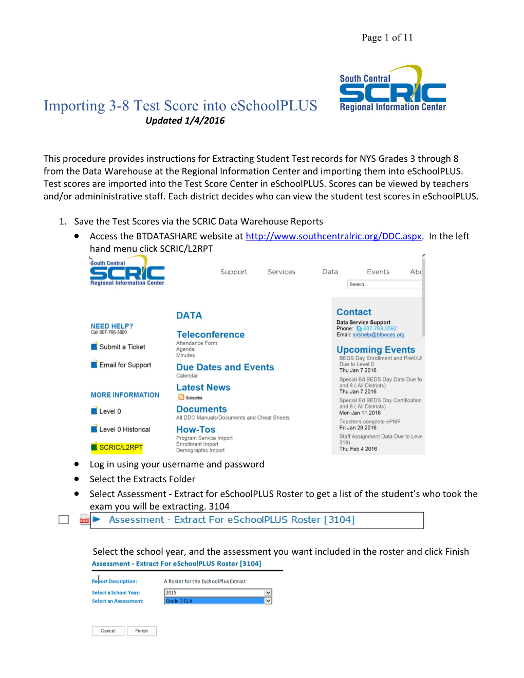 Importing 3-8 Test Score Into Eschoolplus