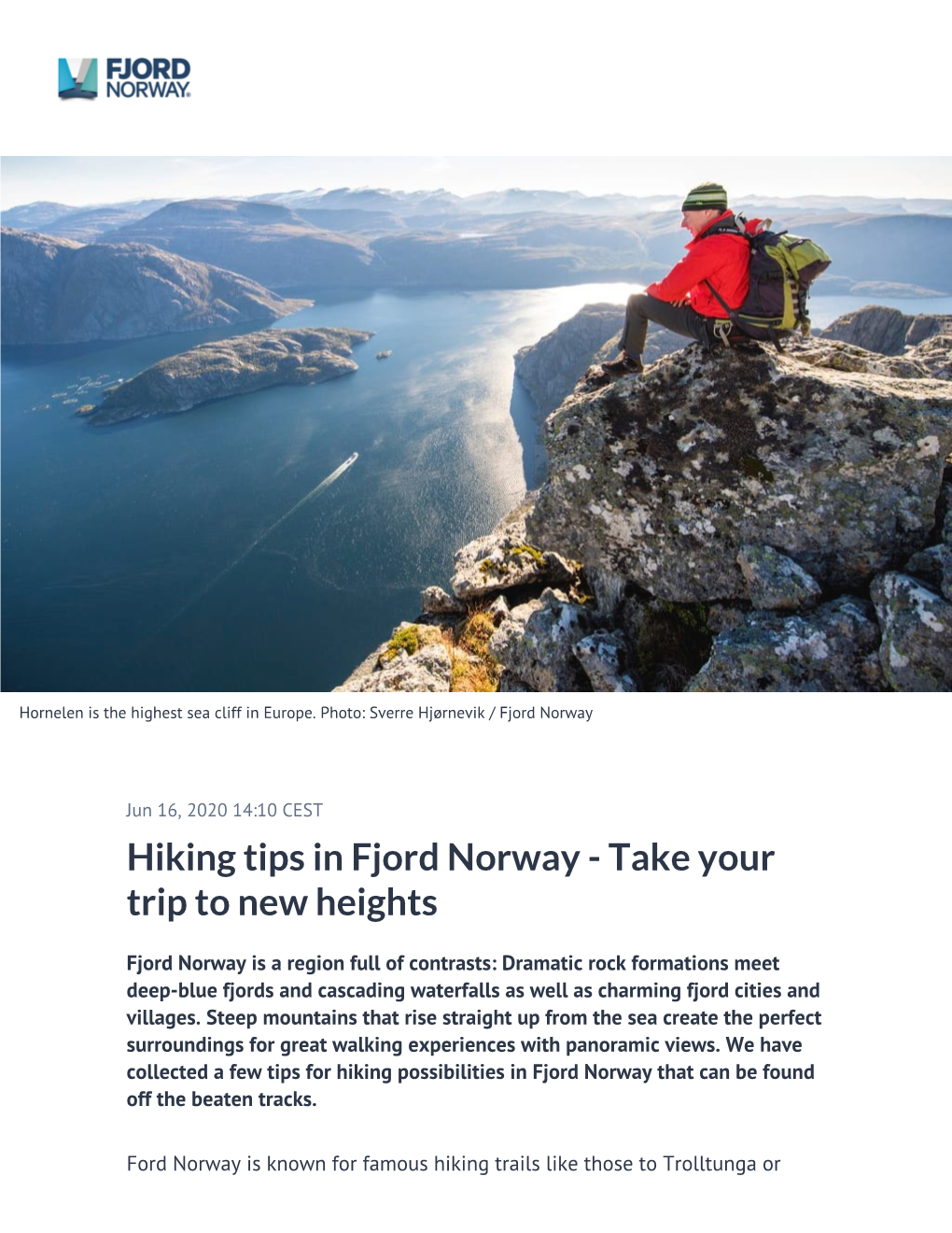 Hiking Tips in Fjord Norway - Take Your Trip to New Heights