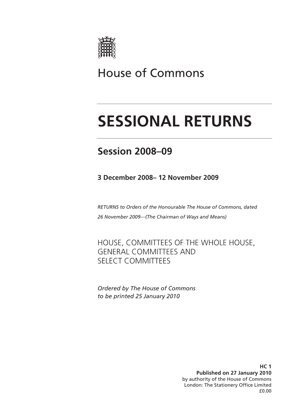 Sessional Returns