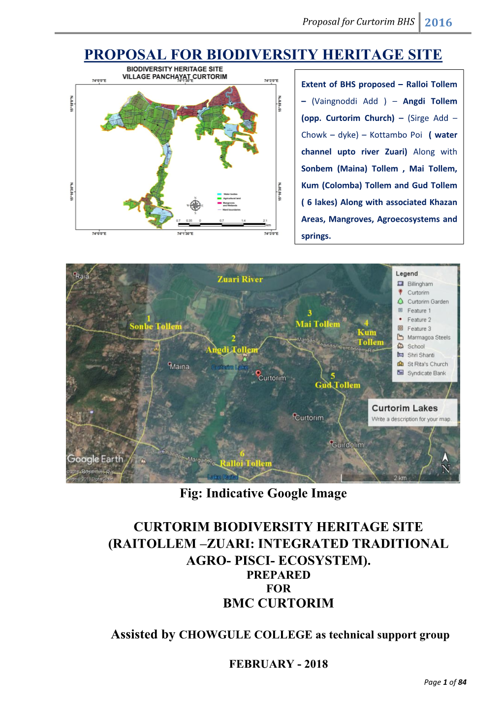 Proposal for Curtorim BHS 2016