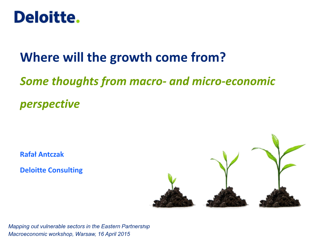 Where Will the Growth Come From? Some Thoughts from Macro- and Micro-Economic Perspective