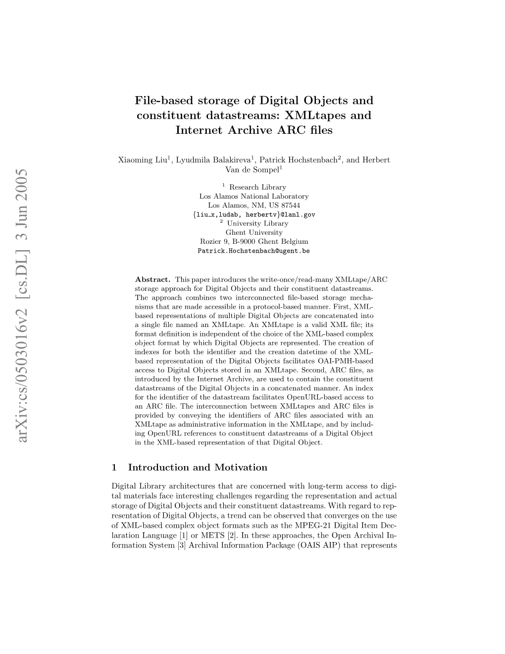 File-Based Storage of Digital Objects and Constituent Datastreams