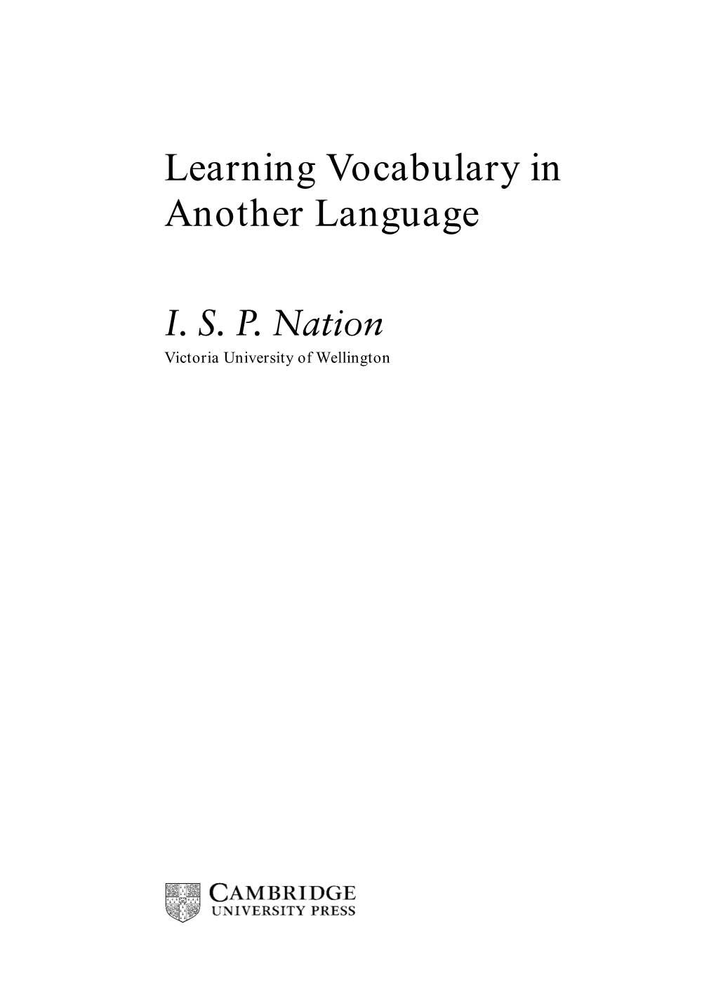 Learning Vocabulary in Another Language