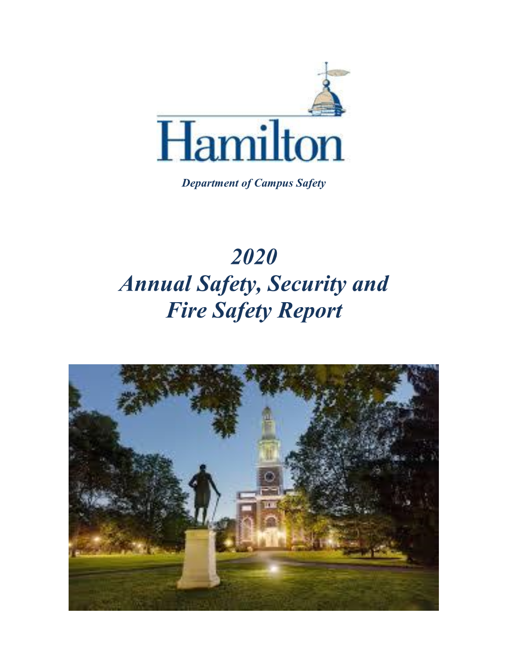 2020 Annual Safety, Security and Fire Safety Report