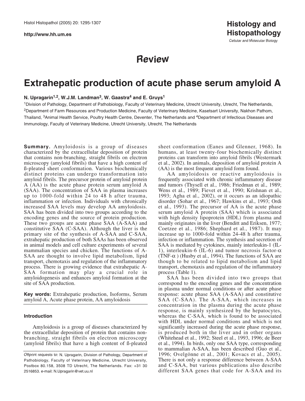 Review Extrahepatic Production of Acute Phase Serum Amyloid A