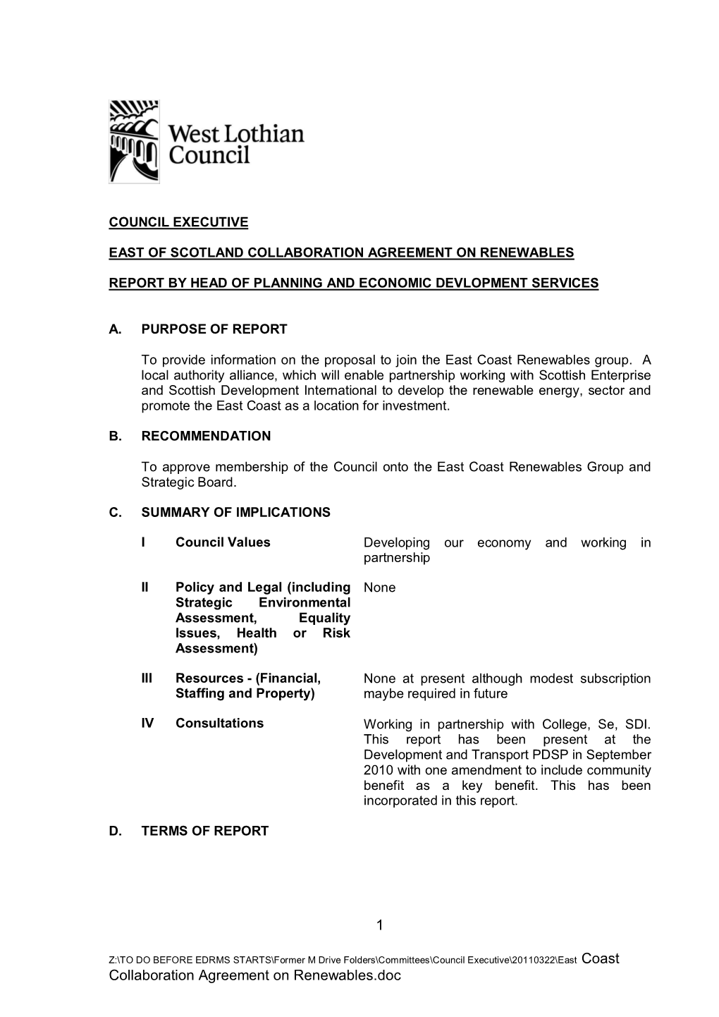 Collaboration Agreement on Renewables.Doc 1