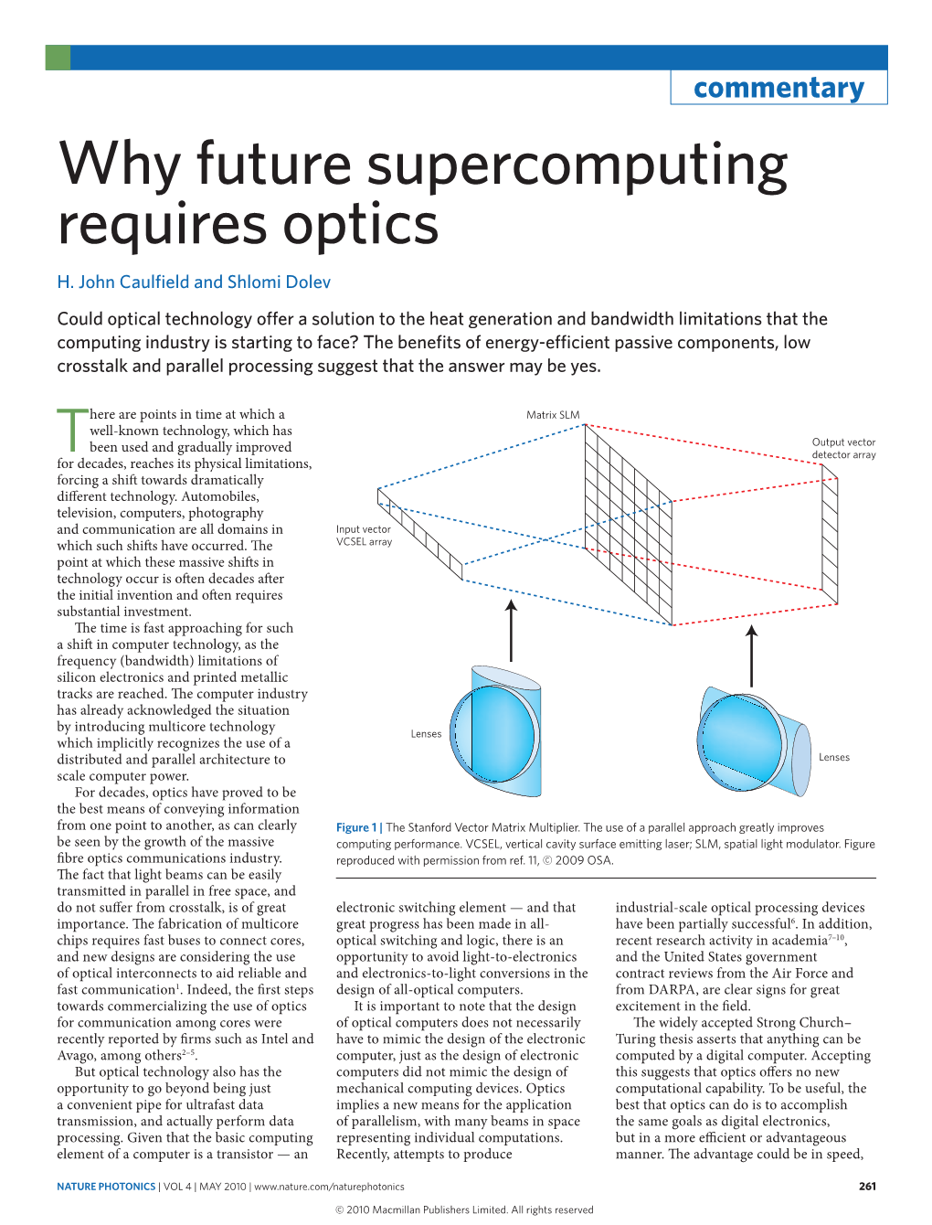 Why Future Supercomputing Requires Optics H