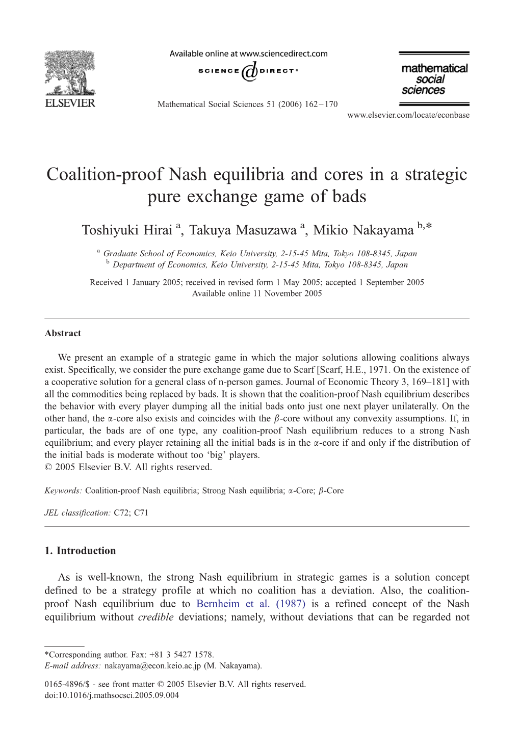 Coalition-Proof Nash Equilibria and Cores in a Strategic Pure Exchange Game of Bads