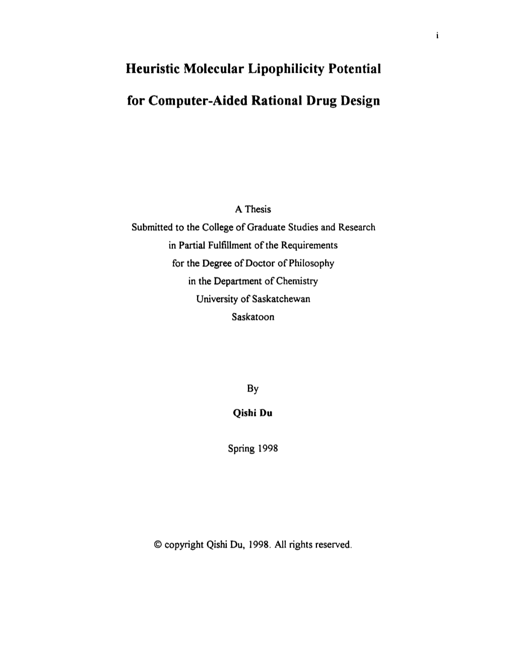 Heuristic Molecular Lipophilicity Potential