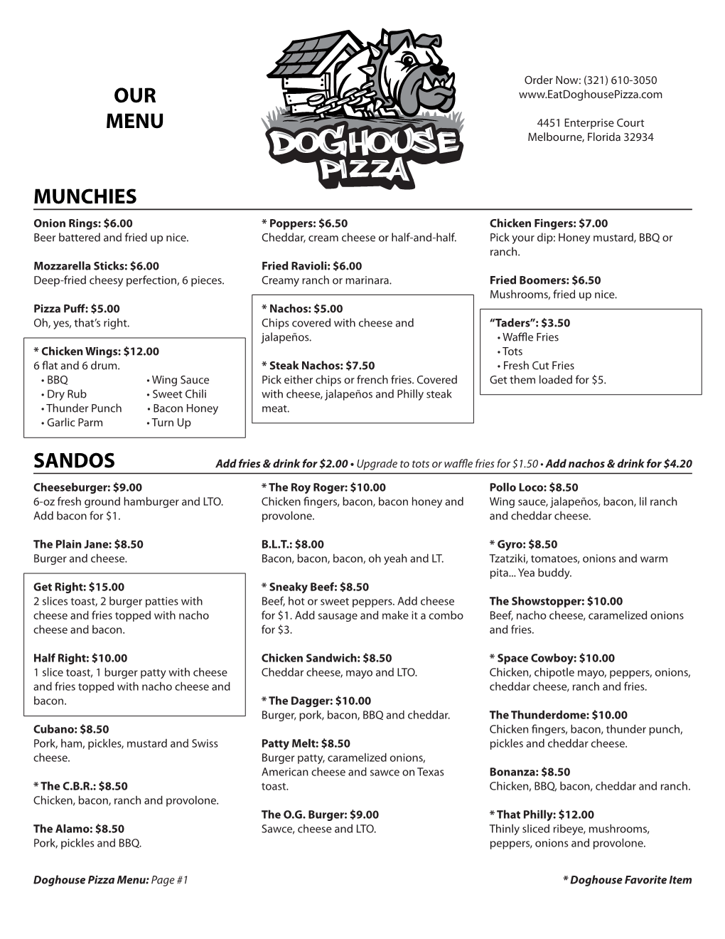 Munchies Our Menu Sandos