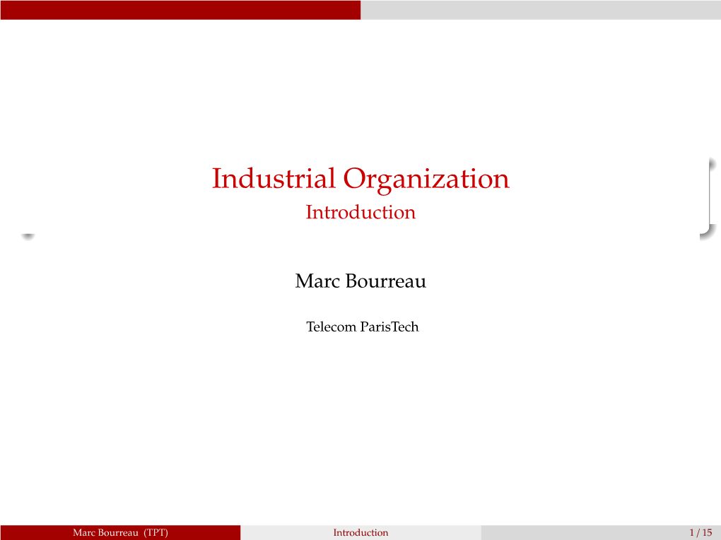 Industrial Organization Introduction