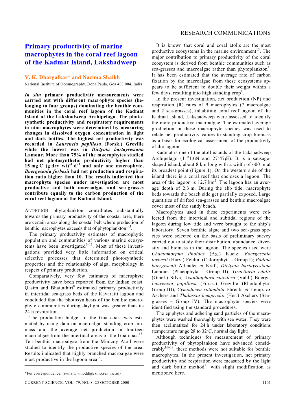 Primary Productivity of Marine Macrophytes in the Coral Reef